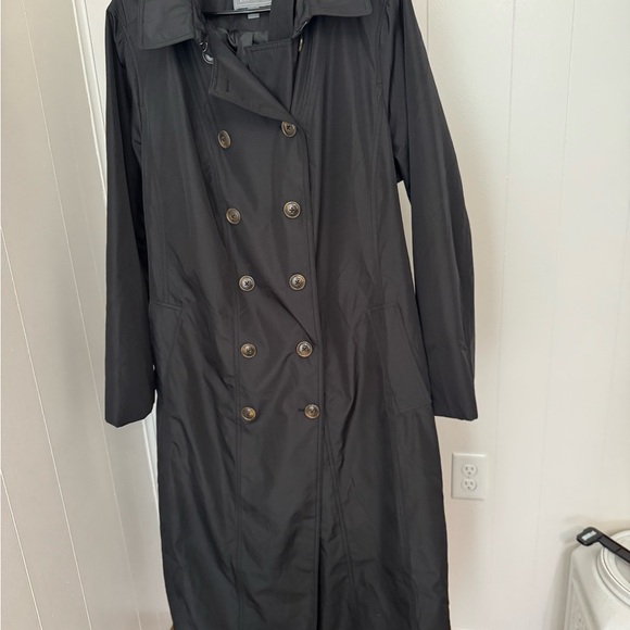 Jessica London Black Full-Length Trench Coat with hood/belt - Picture 1 of 3
